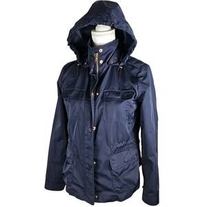 Talbots ~Woman Size 8Petite~ Navy Blue Lightweight Hodee Jacket Windbreaker.